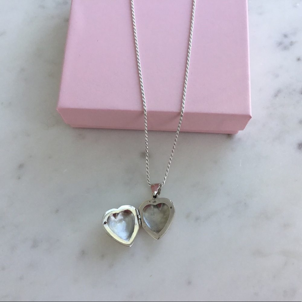 Sterling Silver Puffed Heart Locket Necklace - Picture 5 of 16